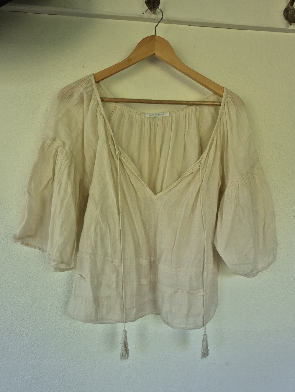 100% Cotton Top Made In Italy Flowy Peasant Style